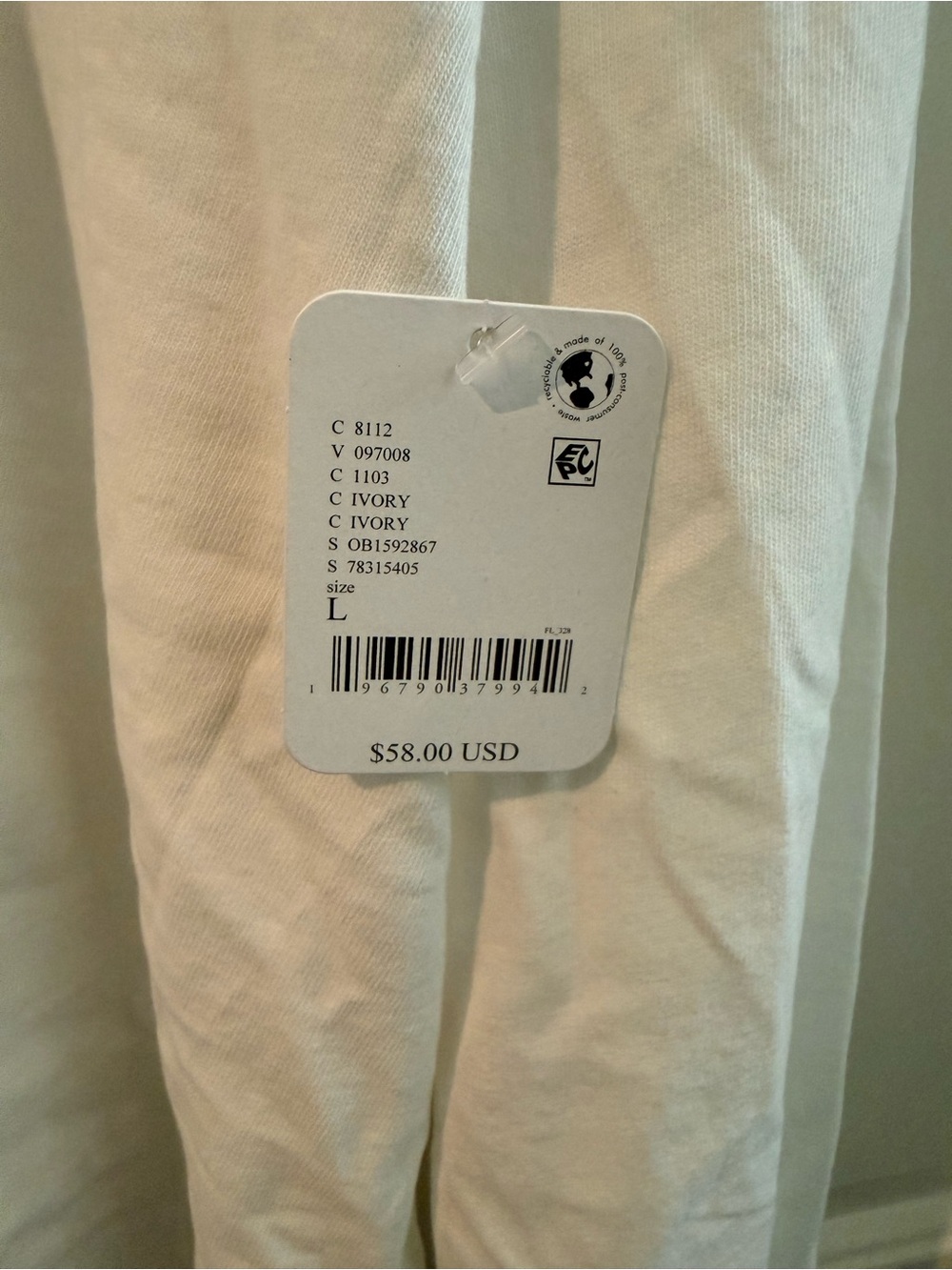 Free People Long Sleeve White Pocket Tee - Picture 3 of 3